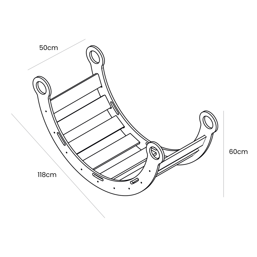 Large Dream Rocker Wit Hout & Ladder