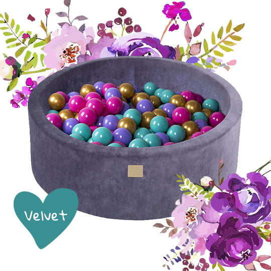 Velvet Flower Ball Pit - Complete Set With 250 Balls