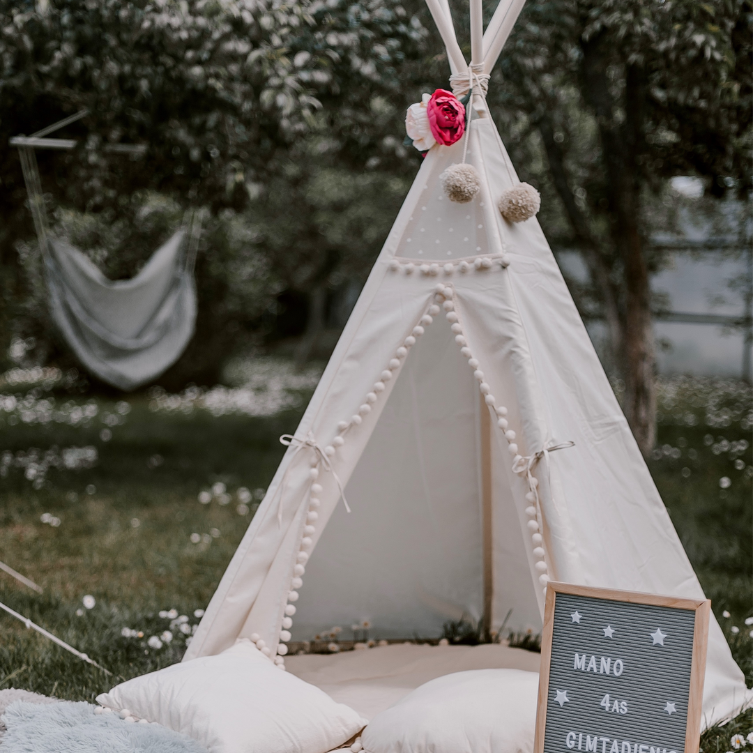 Guirlande de fleurs de pivoines pour décoration de tipi - Accessoire pour tipi