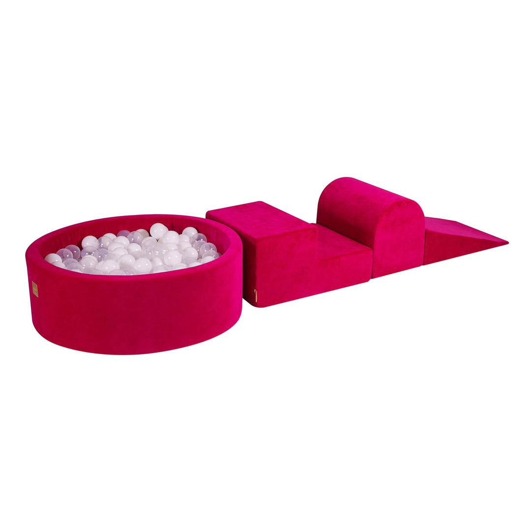 Velvet Magenta Foam Play Set with Round Ball Pit