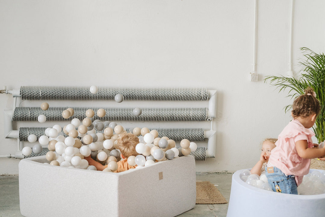 Cotton Light Gray Square Ball Pit