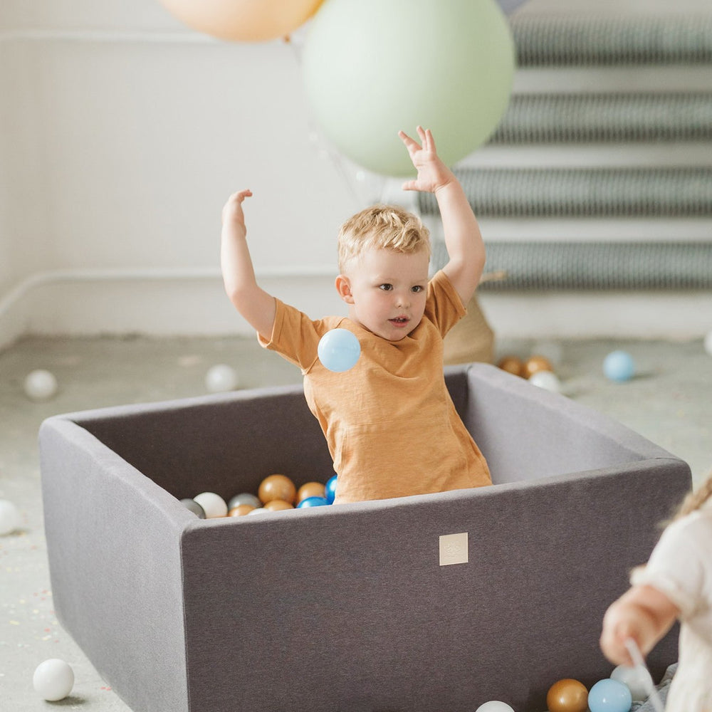 Cotton Gray Square Ball Pit