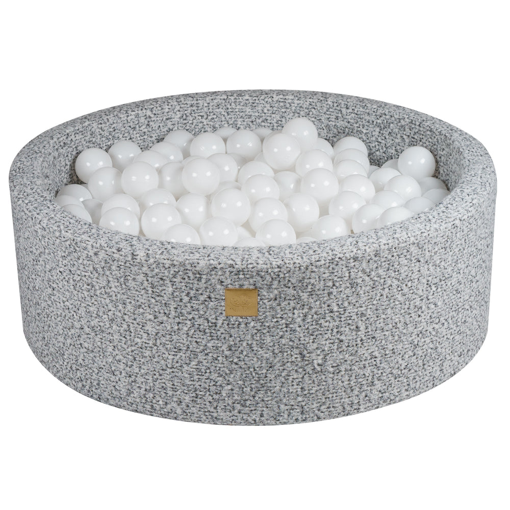 Boucle Marled Gray Round Ball Pit