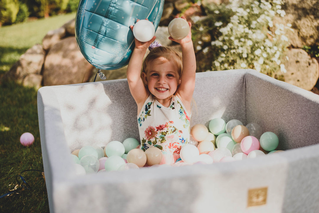 Cotton Light Gray Square Ball Pit