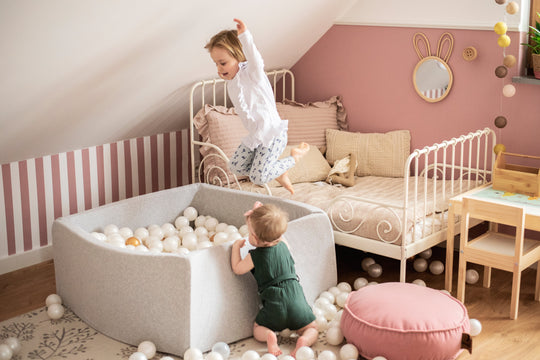 Cotton Light Gray Square Ball Pit