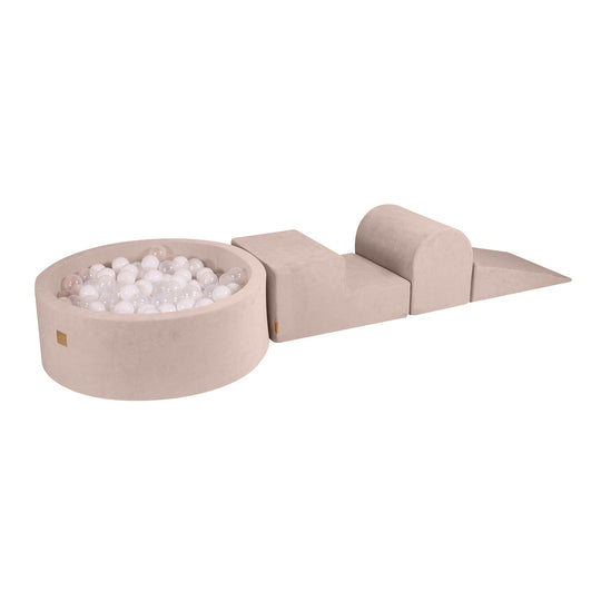 Velvet Ecru Foam Play Set with Round Ball Pit