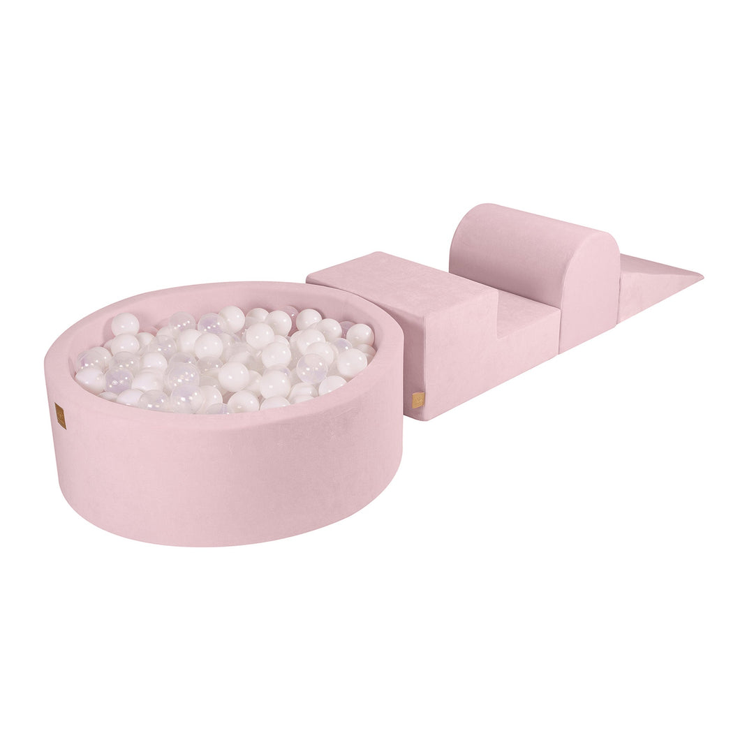 Velvet Powder Pink Foam Play Set with Round Ball Pit