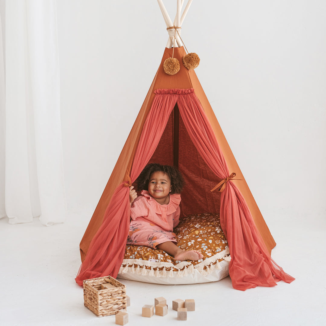 Tente de jeu Fairy Kids avec tulle en cognac