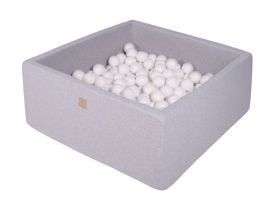 Cotton Light Gray Square Ball Pit