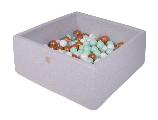 Cotton Light Gray Square Ball Pit