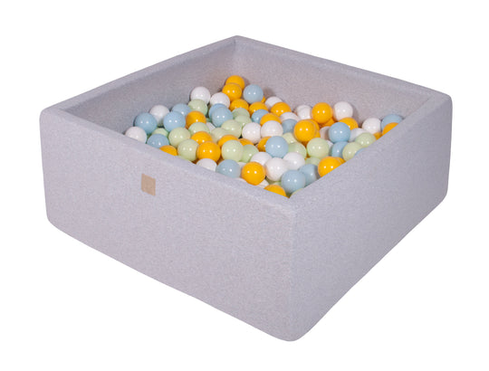 Cotton Light Gray Square Ball Pit