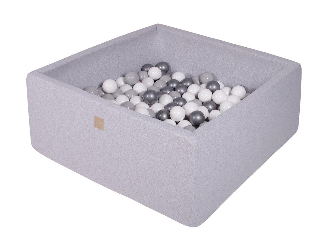 Cotton Light Gray Square Ball Pit