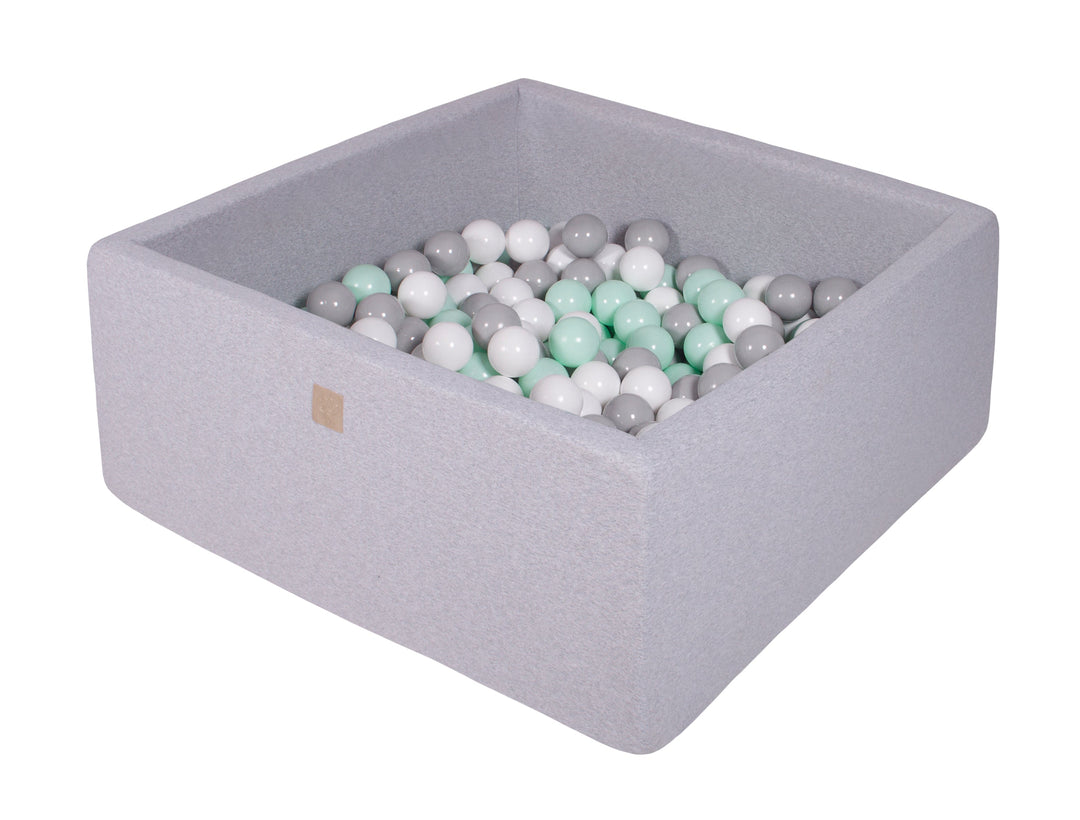 Cotton Light Gray Square Ball Pit