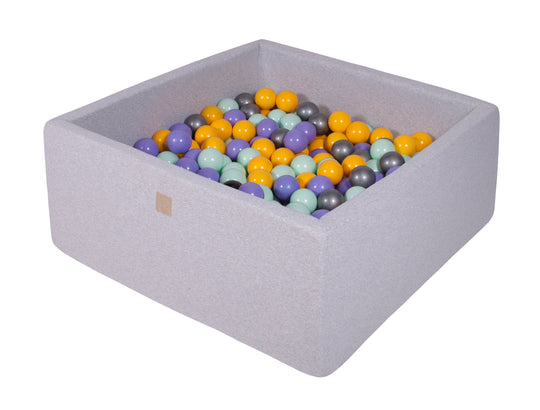 Cotton Light Gray Square Ball Pit