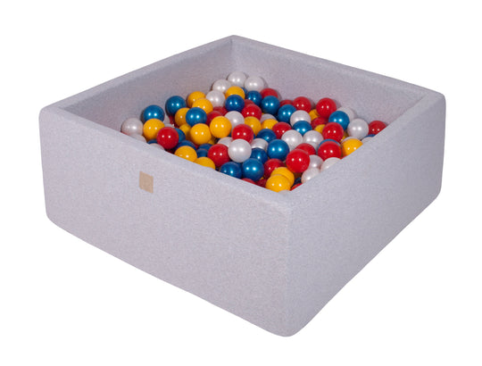 Cotton Light Gray Square Ball Pit