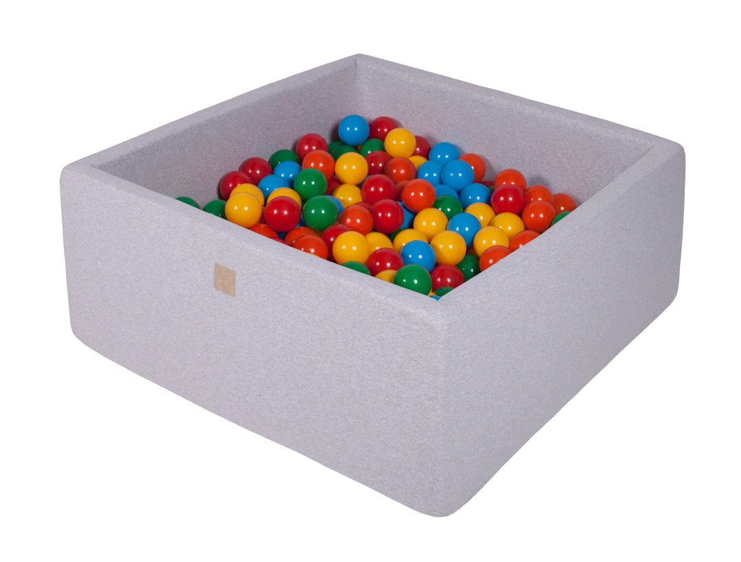 Cotton Light Gray Square Ball Pit