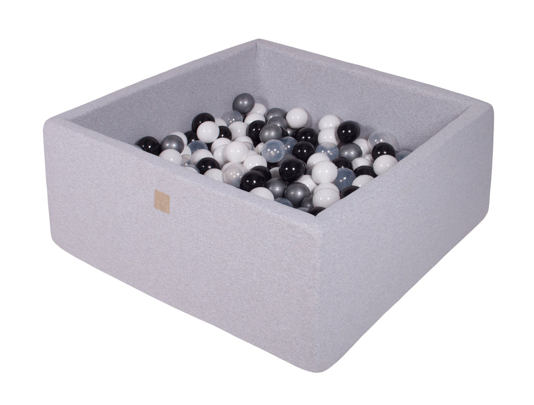 Cotton Light Gray Square Ball Pit