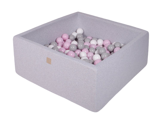 Cotton Light Gray Square Ball Pit