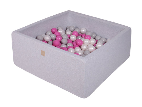 Cotton Light Gray Square Ball Pit