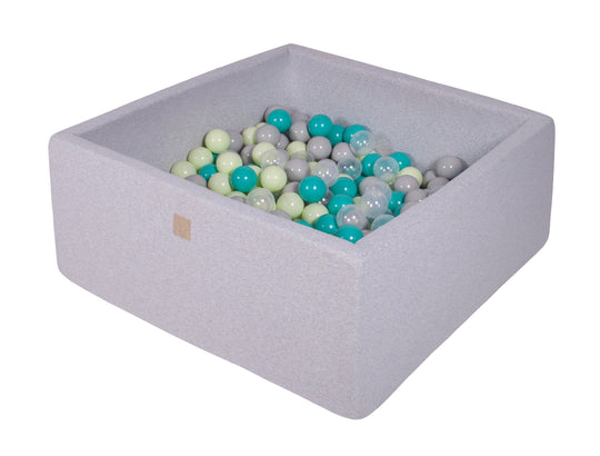 Cotton Light Gray Square Ball Pit