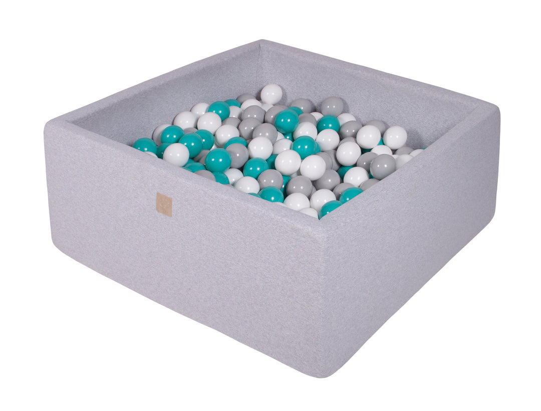 Cotton Light Gray Square Ball Pit