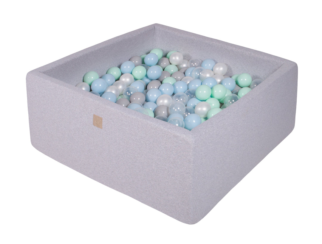 Cotton Light Gray Square Ball Pit