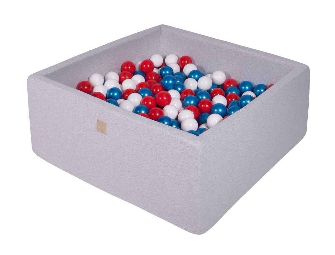 Cotton Light Gray Square Ball Pit