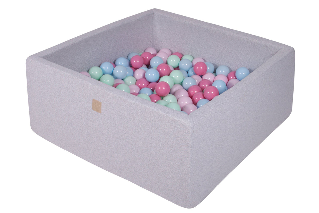 Cotton Light Gray Square Ball Pit