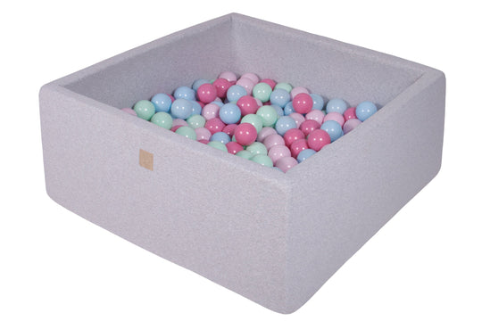 Cotton Light Gray Square Ball Pit