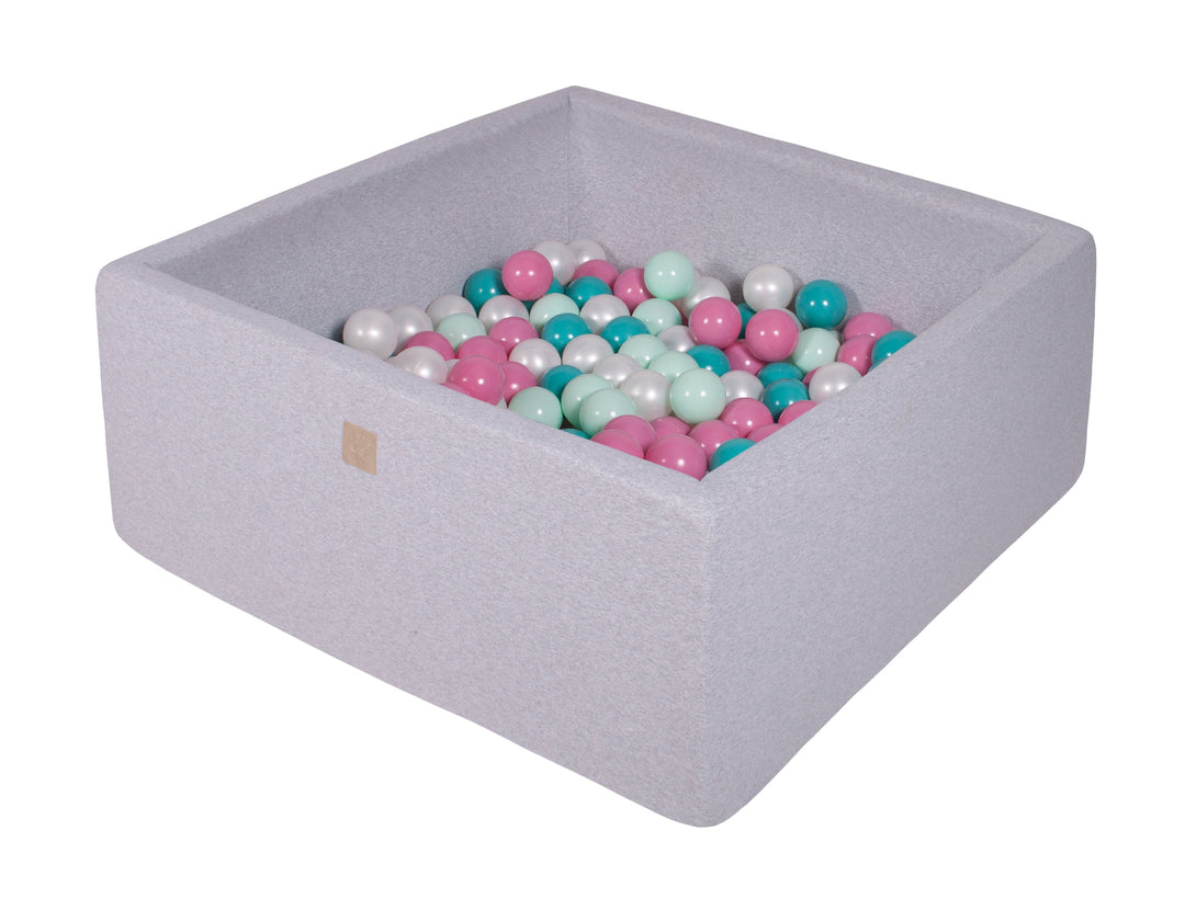 Cotton Light Gray Square Ball Pit