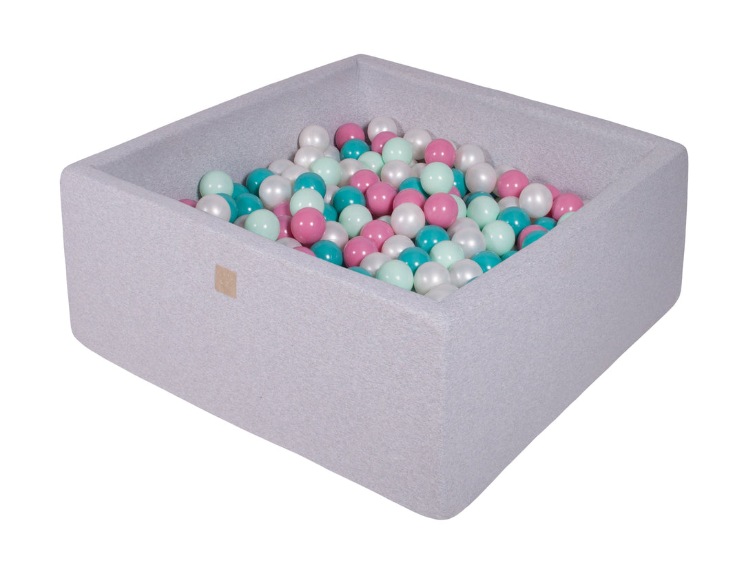 Cotton Light Gray Square Ball Pit