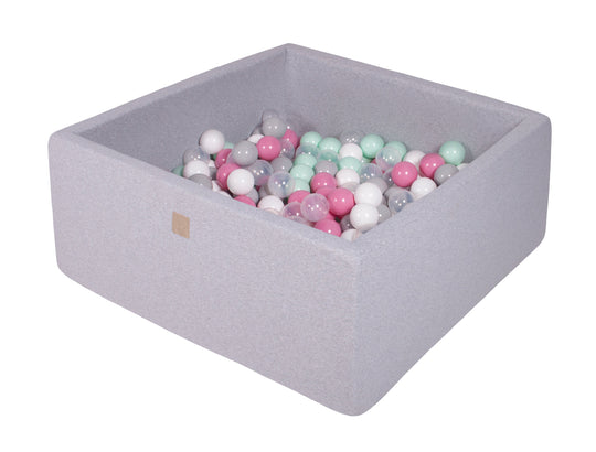 Cotton Light Gray Square Ball Pit