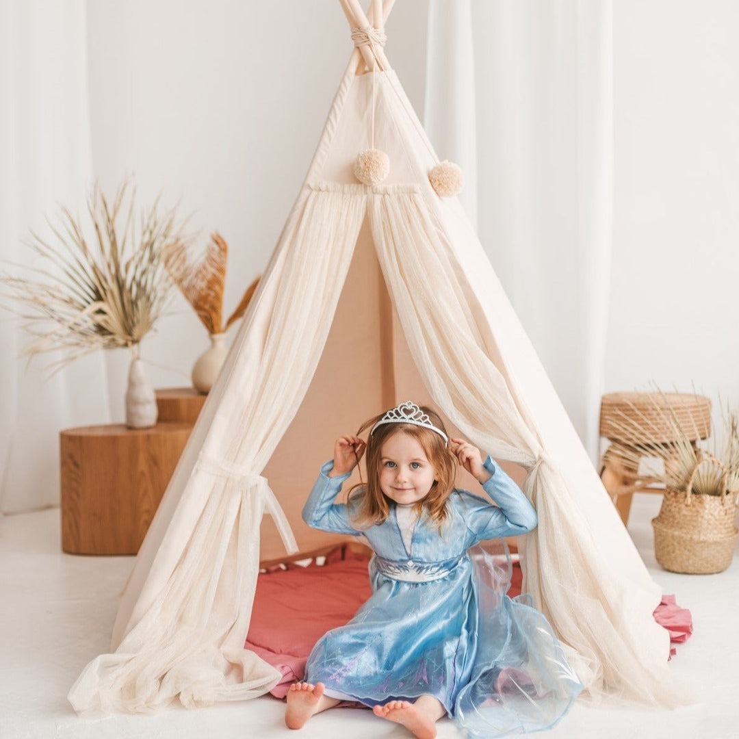 Fairy Kids Speeltent Met Tule in Ecru