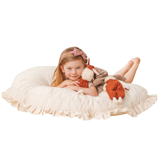 Large Floor Cushion With Ruffles