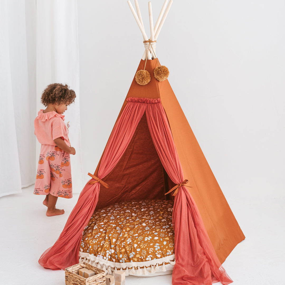 Tente de jeu Fairy Kids avec tulle en cognac