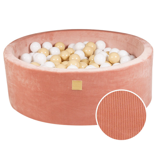 Velvet Apricot Corduroy Round Ball Pit