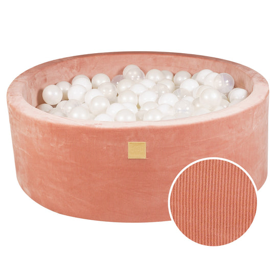 Velvet Apricot Corduroy Round Ball Pit