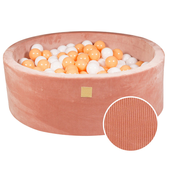 Velvet Apricot Corduroy Round Ball Pit