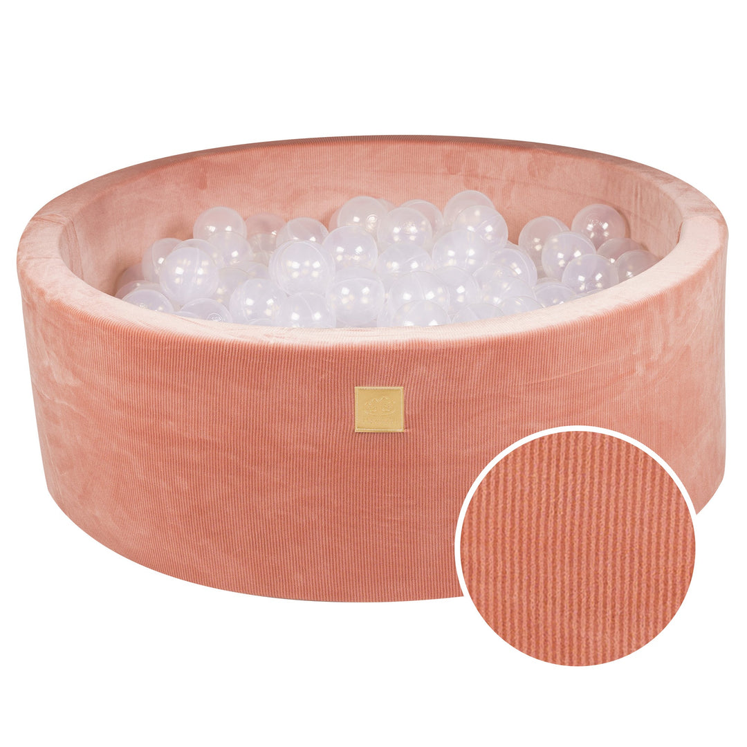 Velvet Apricot Corduroy Round Ball Pit