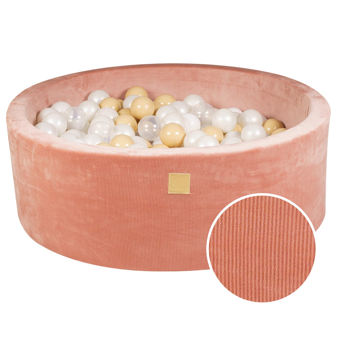 Velvet Apricot Corduroy Round Ball Pit