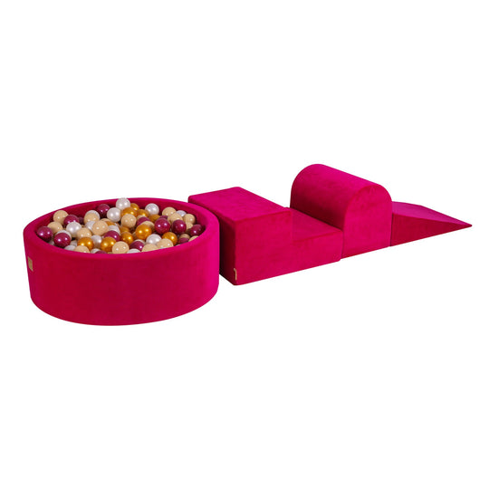 Velvet Magenta Foam Play Set with Round Ball Pit