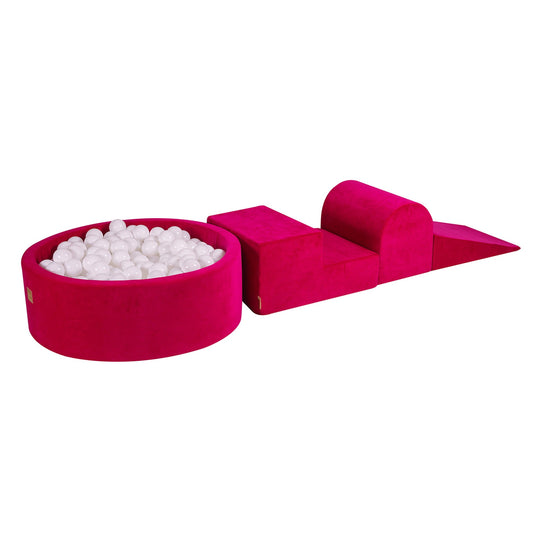 Velvet Magenta Foam Play Set with Round Ball Pit