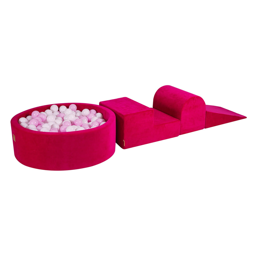 Velvet Magenta Foam Play Set with Round Ball Pit