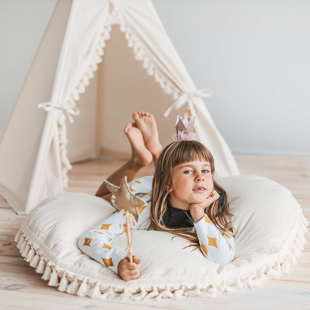 Large Floor Cushion With Tassels