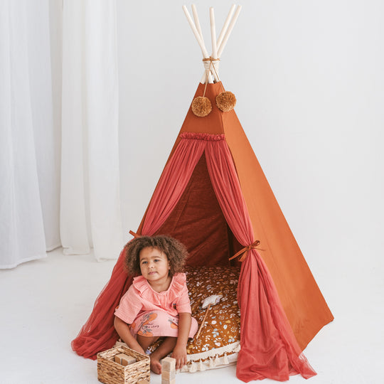 Tente de jeu Fairy Kids avec tulle en cognac