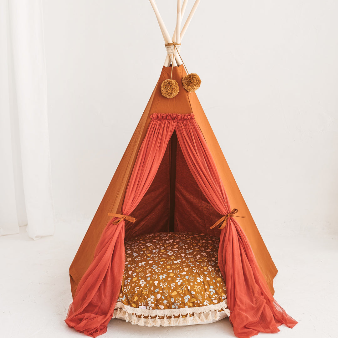 Tente de jeu Fairy Kids avec tulle en cognac